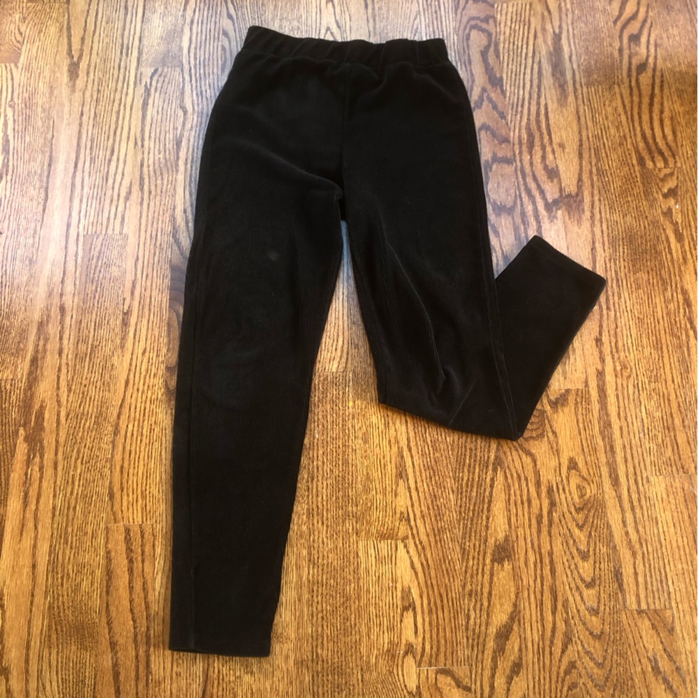 Splendid Black Cozy Corduroy Leggings Sz 12 - Picture 1 of 5